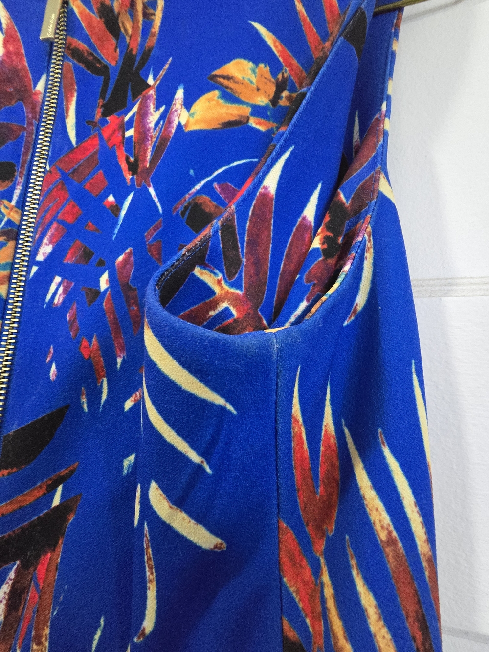 Calvin Klein Cobalt Blue Tropical Print Dress - Picture 6 of 6
